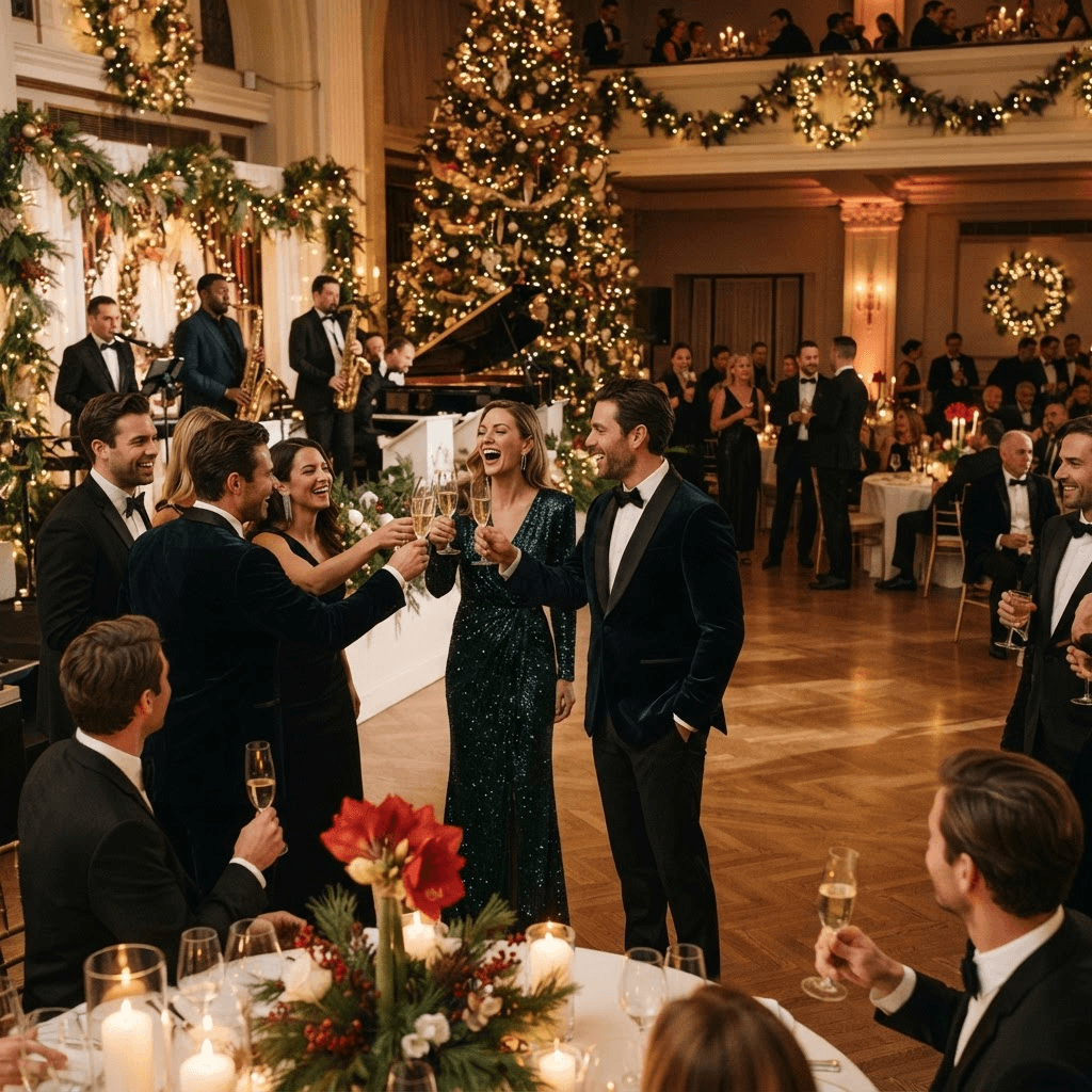 Holiday hospitality programming at an upscale venue